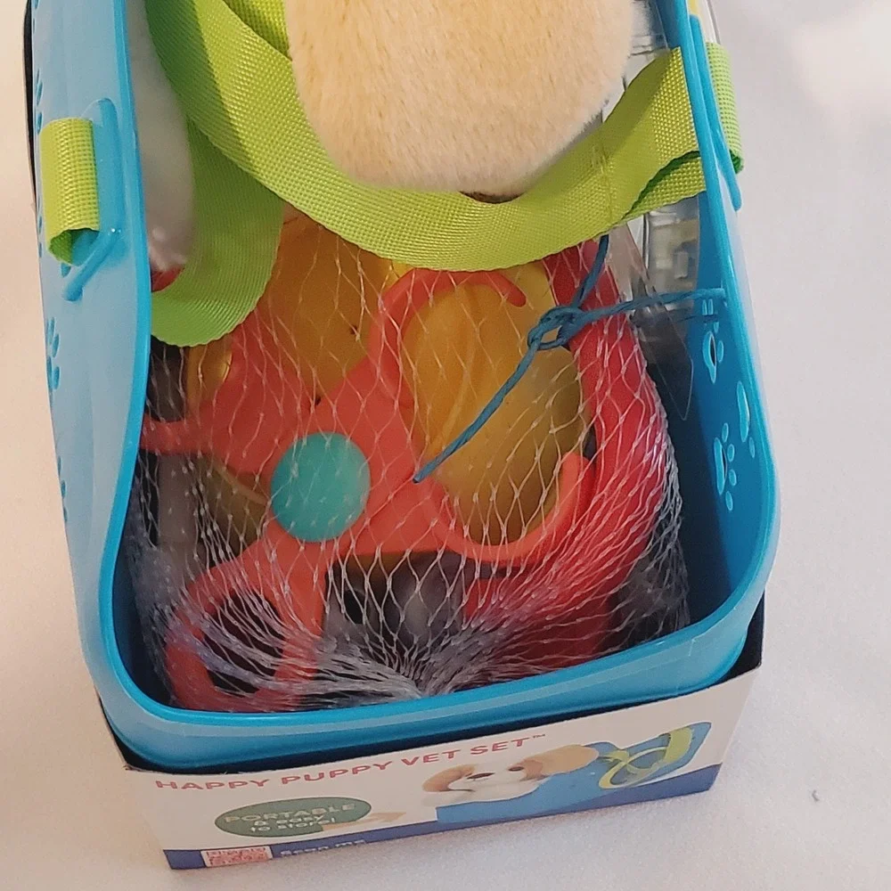 Battat Happy Puppy‎ Vet Set Plush Dog Carrier 12 Pc Pretend Play Veterinary Toy